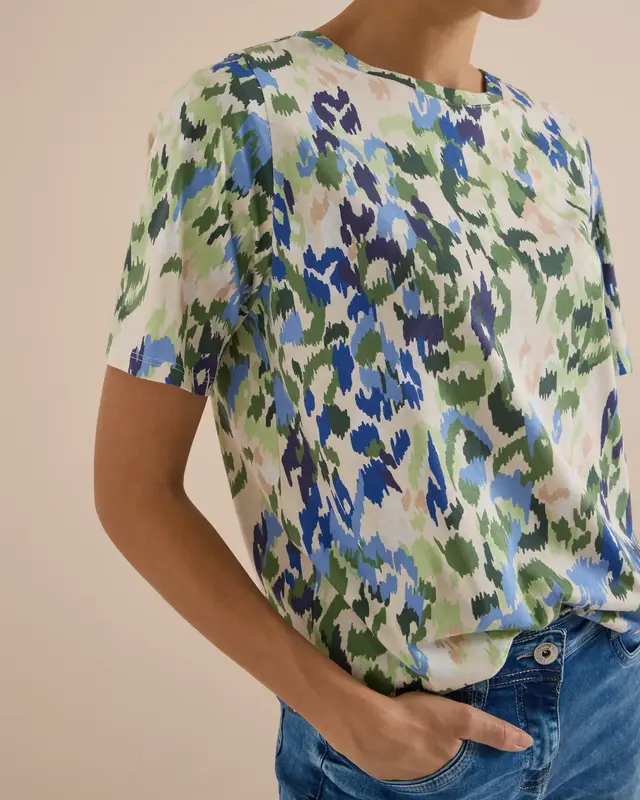 Cecil Shirt with Print - Cashmere Beige