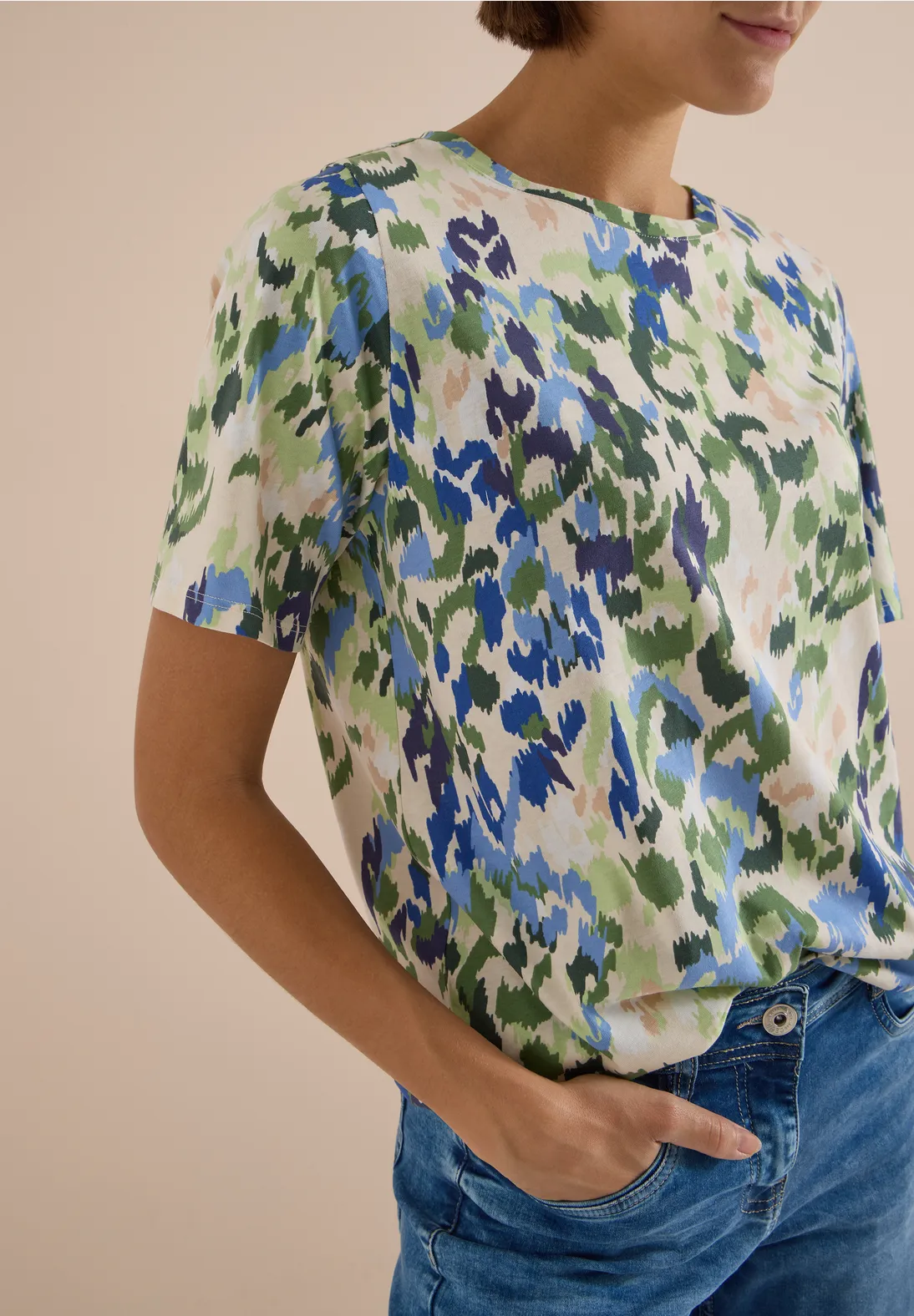 Cecil Shirt with Print - Cashmere Beige