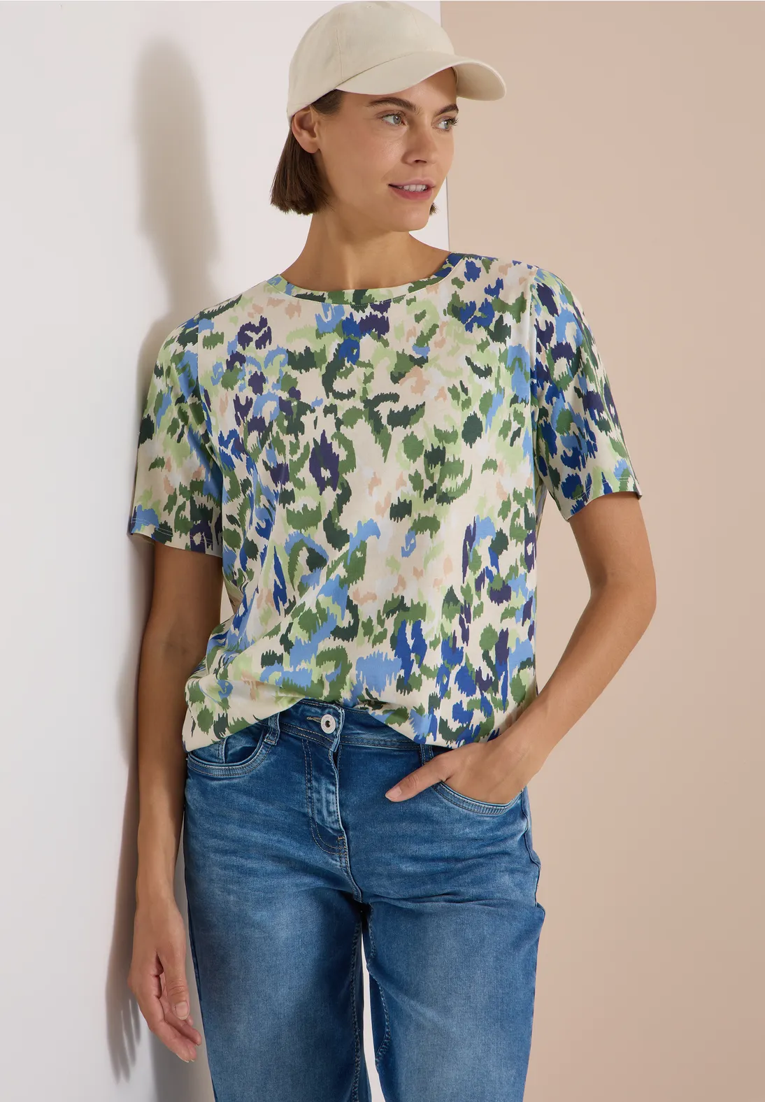 Cecil Shirt met Print - Cashmere Beige