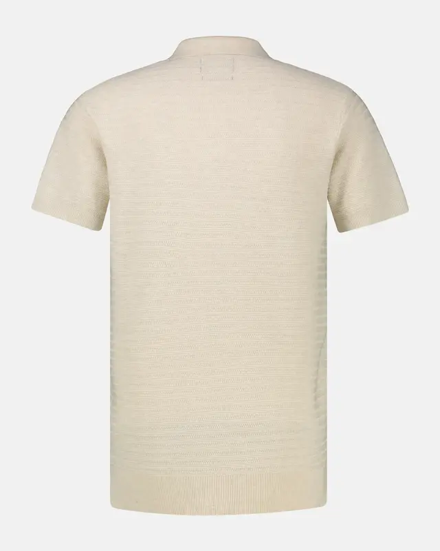 Lerros Poloshirt Striped Structure - Broken White Melange