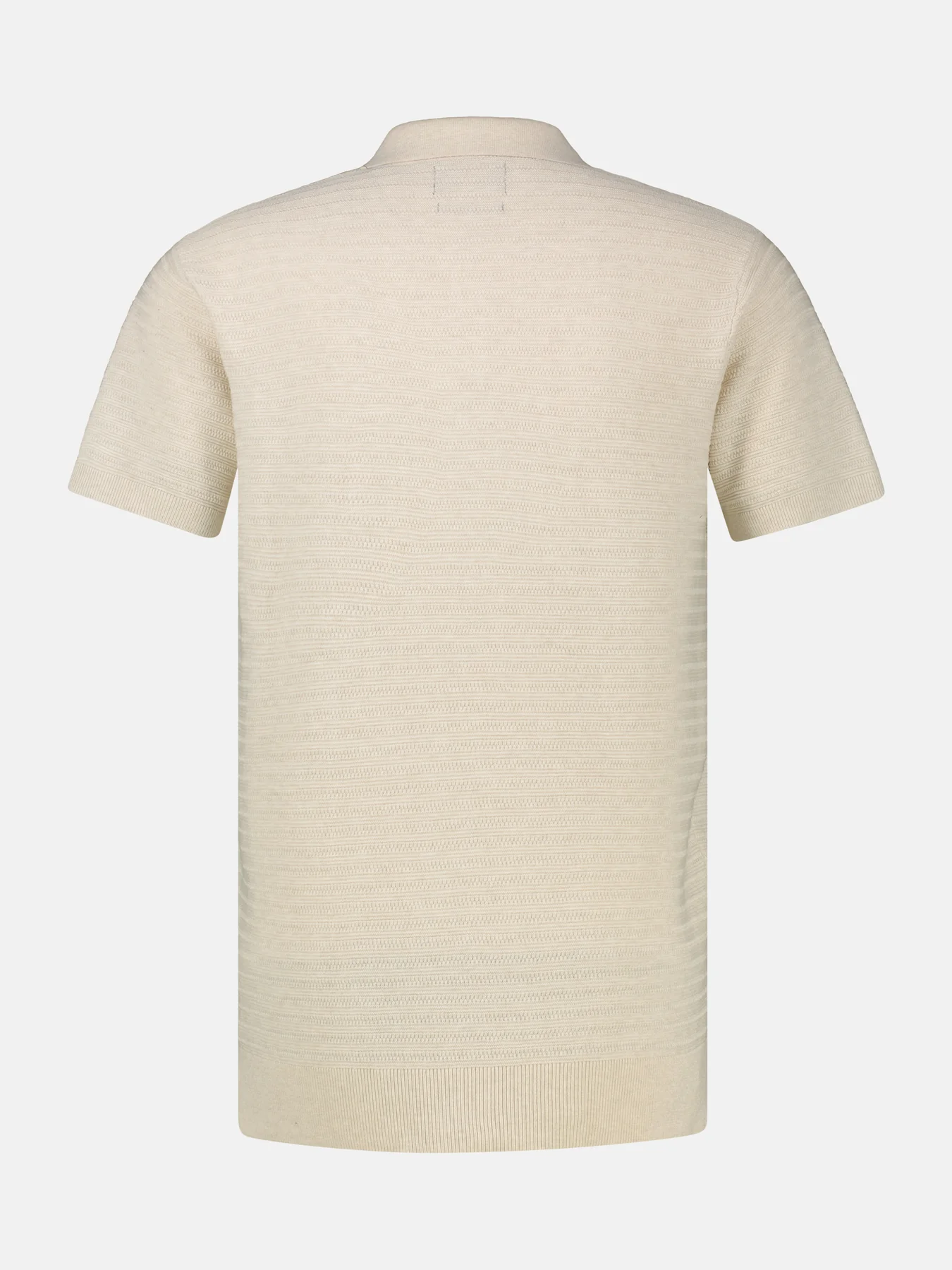 Lerros Poloshirt Striped Structure - Broken White Melange
