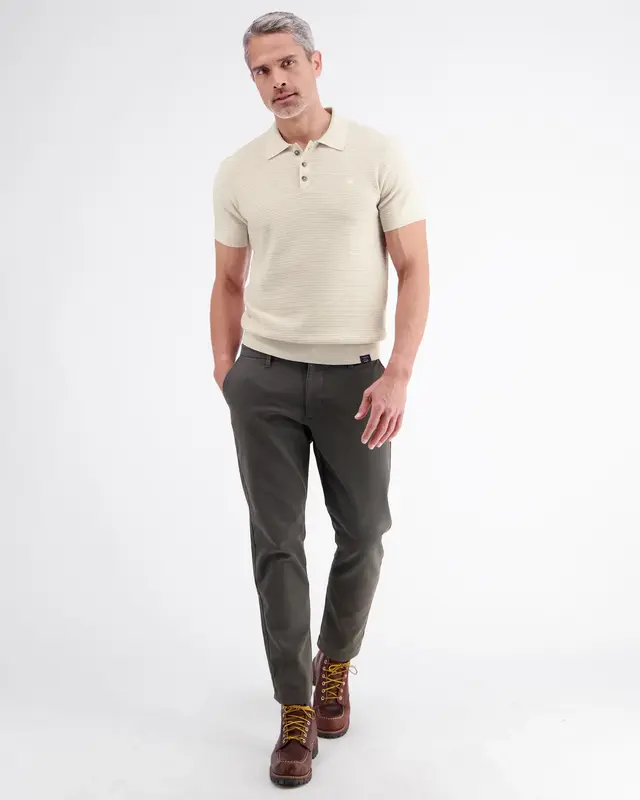 Lerros Poloshirt Streifenstruktur - Broken White Melange