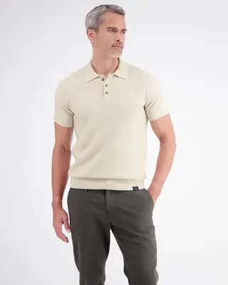 Lerros Poloshirt Strepenstructuur - Broken White Melange