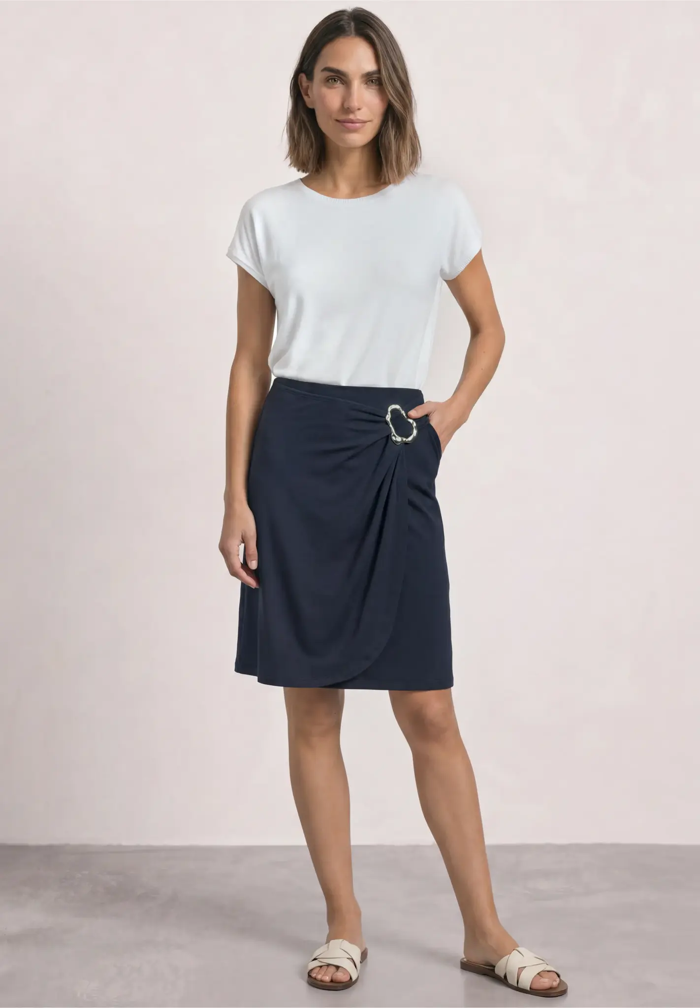 Street One Wrap Skirt - Darkest Blue