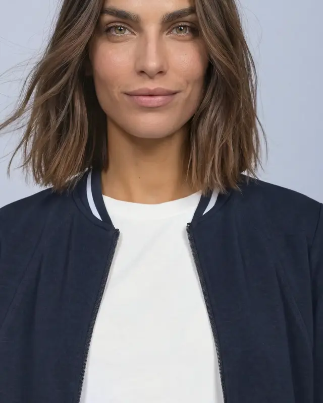 Street One Silk Look Jacket - Darkest Blue
