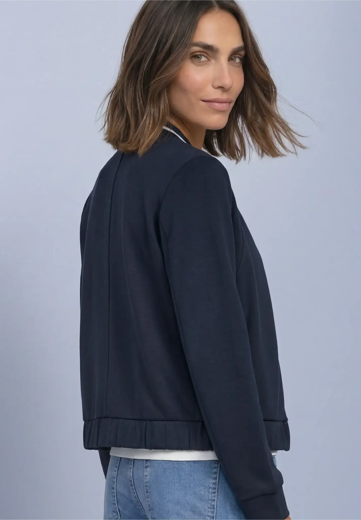 Street One Silk Look Jasje - Darkest Blue