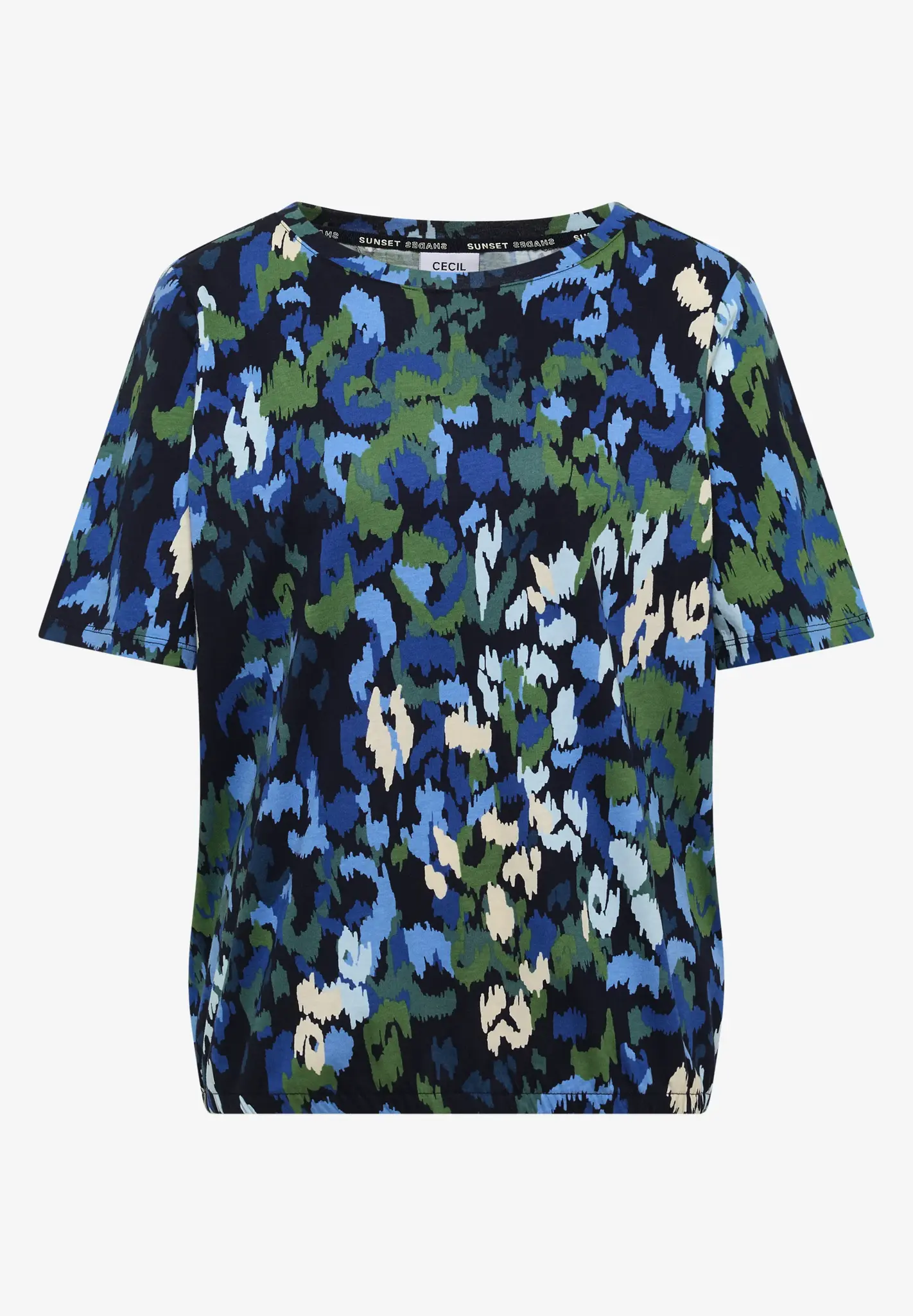 Cecil Shirt met Print - Urban Dark Blue