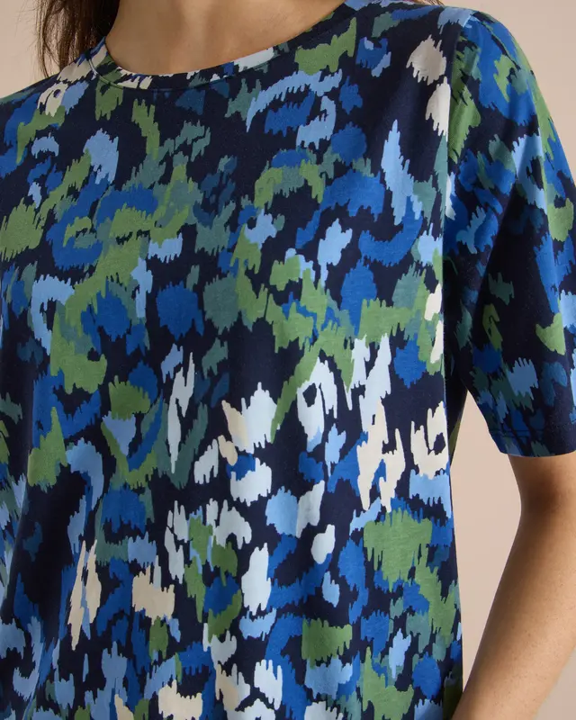 Cecil Shirt met Print - Urban Dark Blue