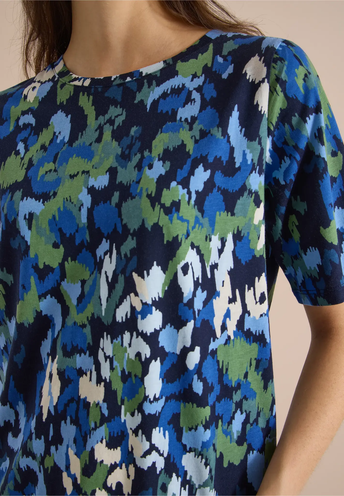 Cecil Shirt met Print - Urban Dark Blue