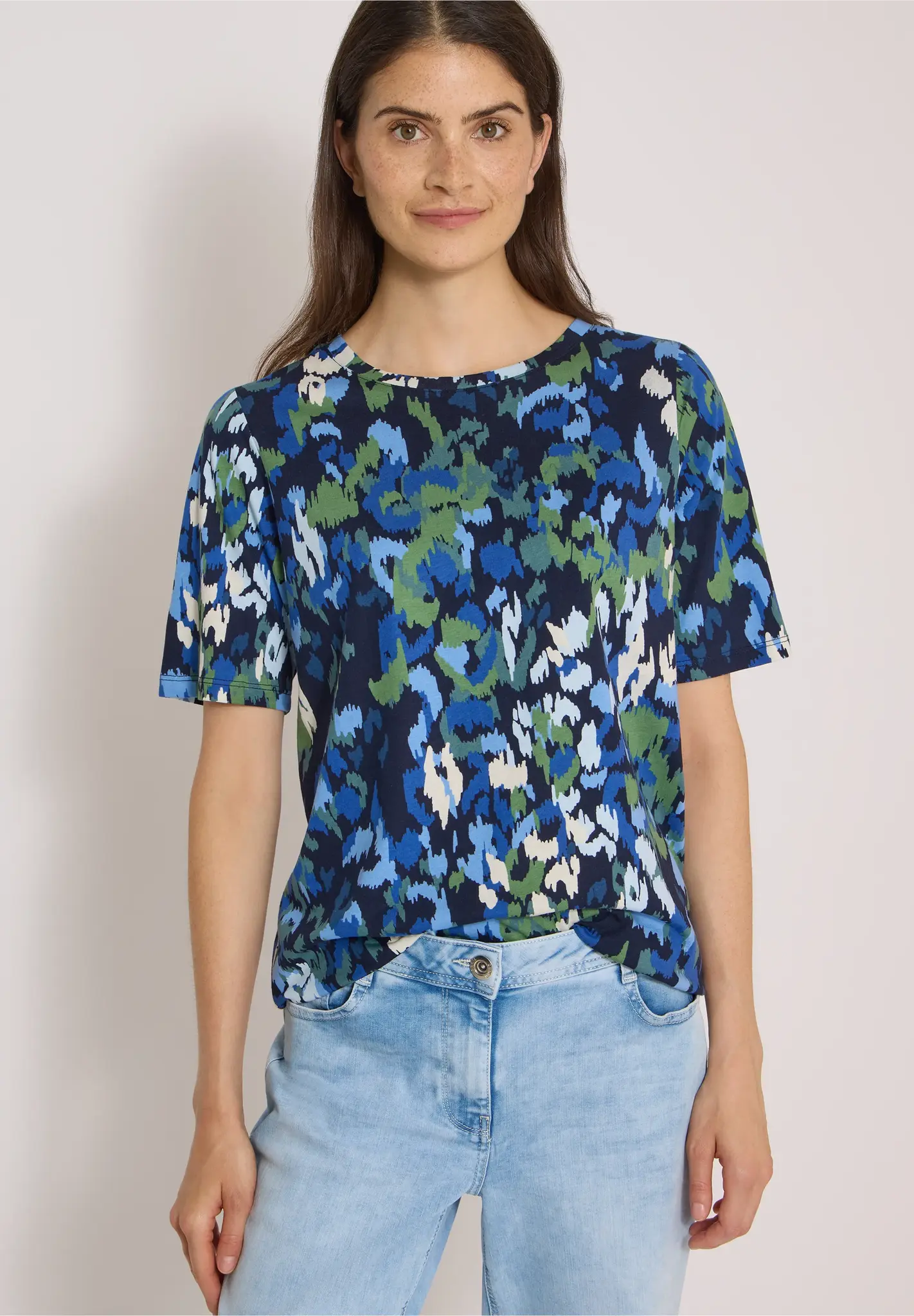 Cecil Shirt mit Print - Urban Dark Blue