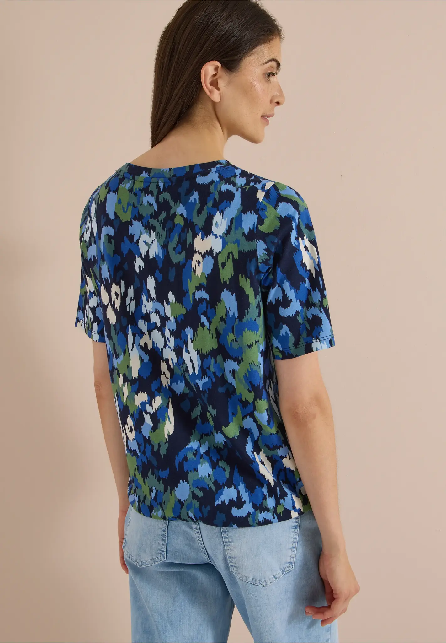 Cecil Shirt met Print - Urban Dark Blue