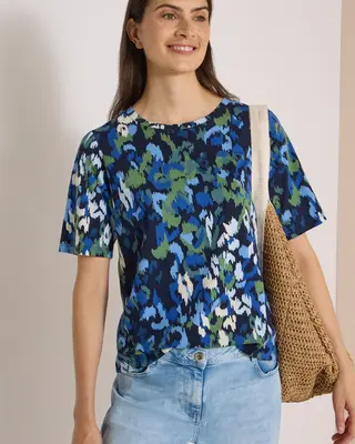 Cecil Shirt mit Print - Urban Dark Blue