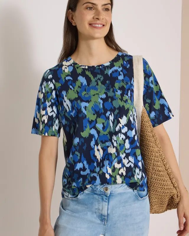 Cecil Shirt with Print - Urban Dark Blue