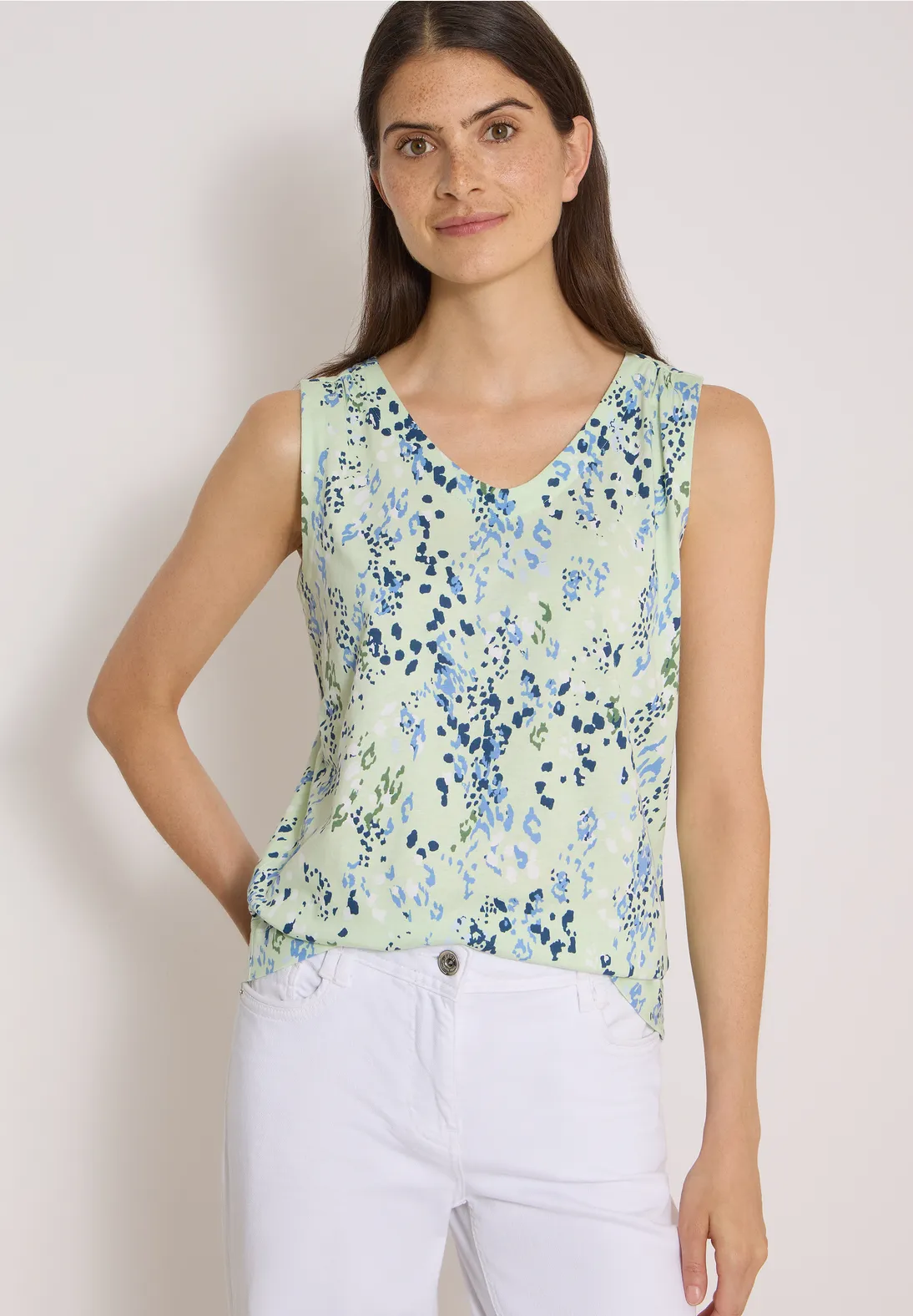 Cecil Top met Print - Raw Matcha Lime