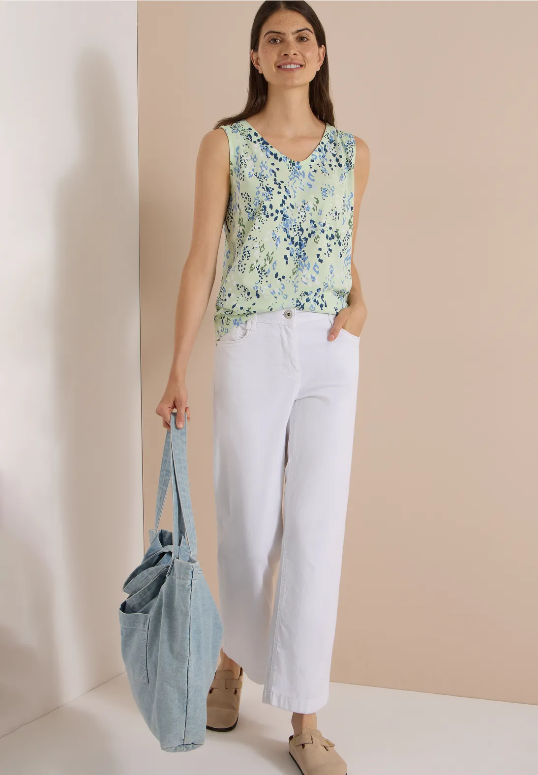 Cecil Top met Print - Raw Matcha Lime