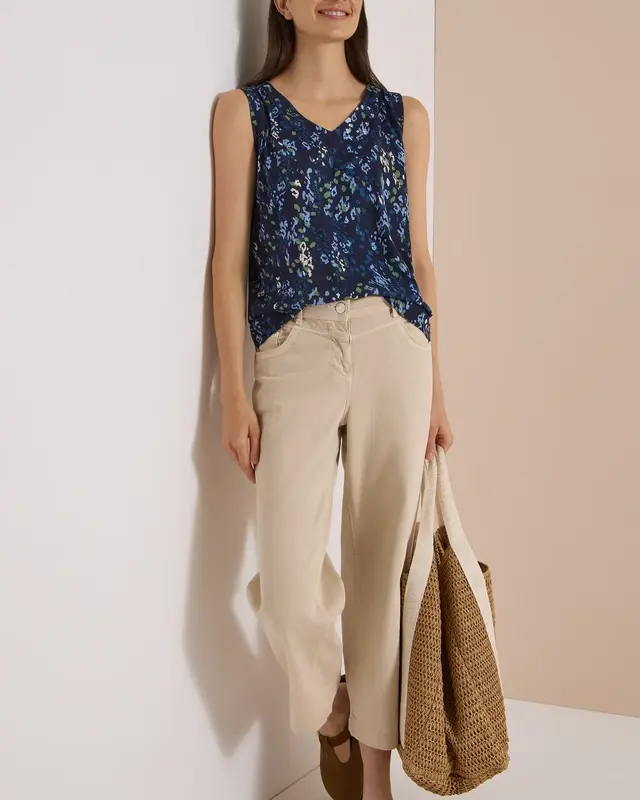 Cecil Top with Print - Urban Dark Blue