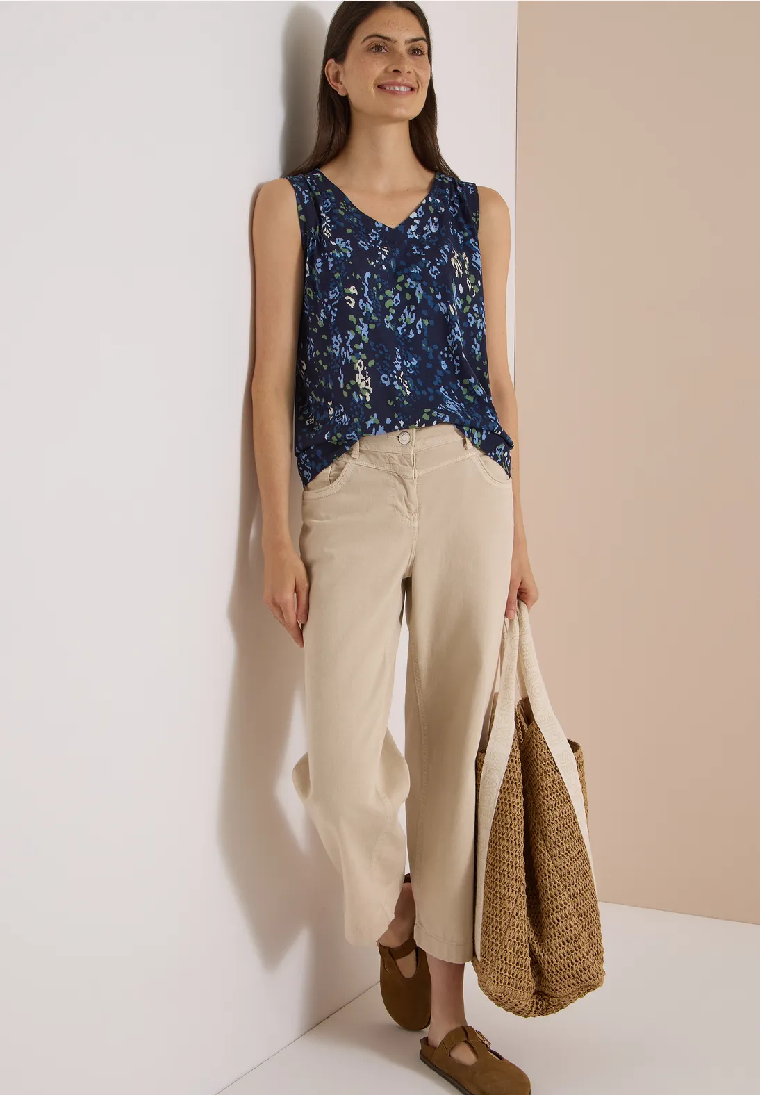 Cecil Top with Print - Urban Dark Blue