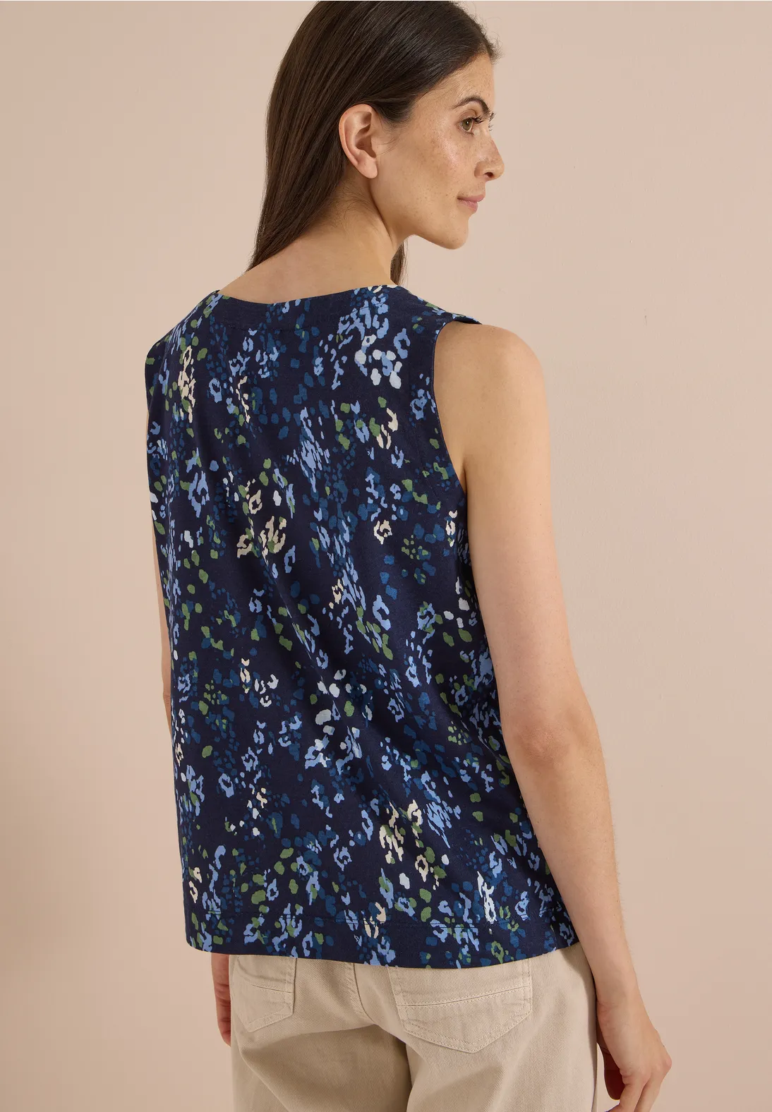 Cecil Top with Print - Urban Dark Blue