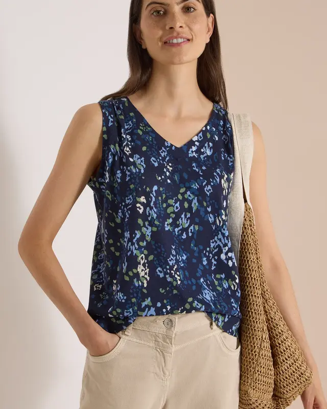 Cecil Top mit Print - Urban Dark Blue