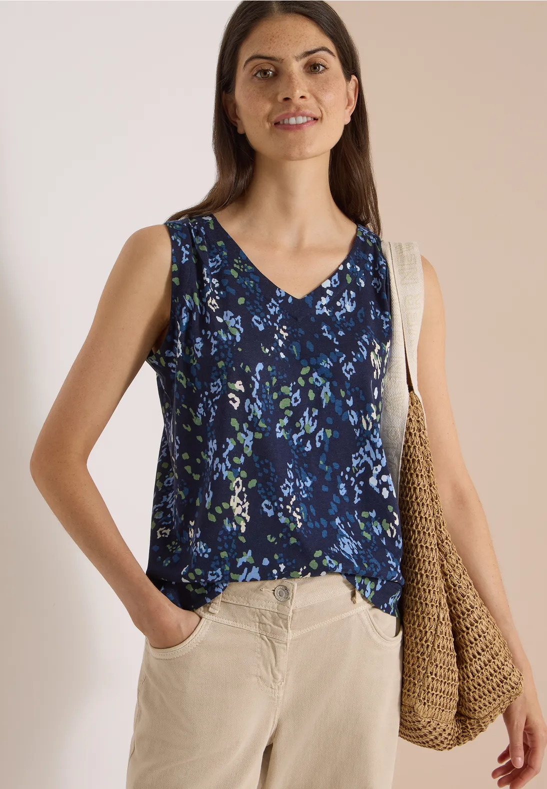 Cecil Top met Print - Urban Dark Blue
