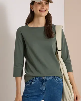 Cecil Basic Shirt- Dried Olive Green
