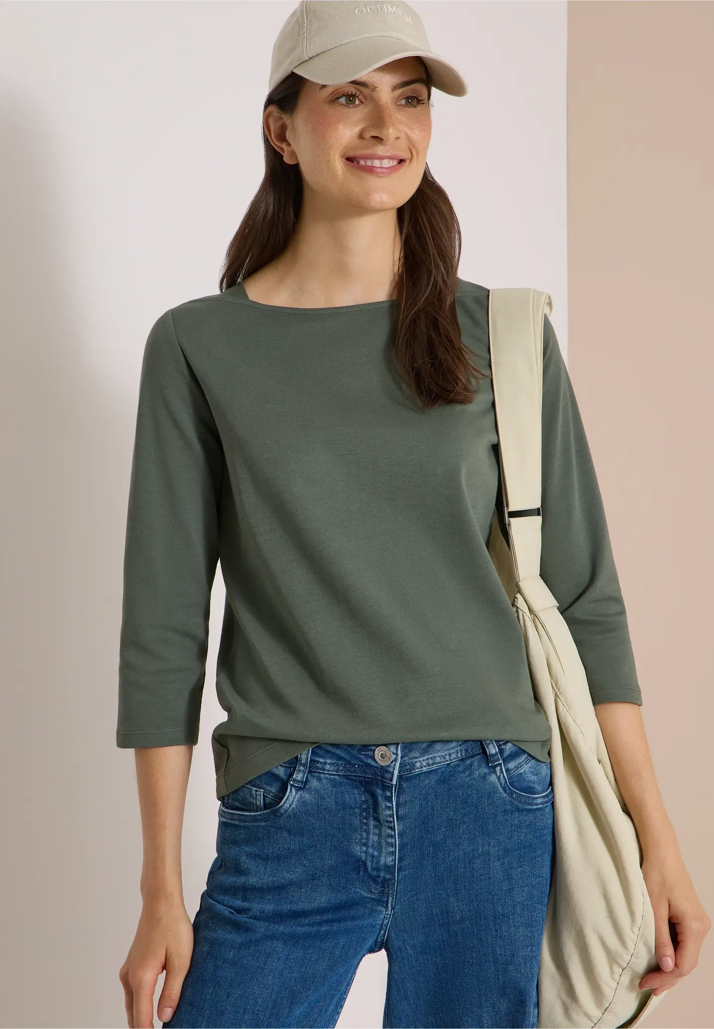 Cecil Basic Shirt- Dried Olive Green