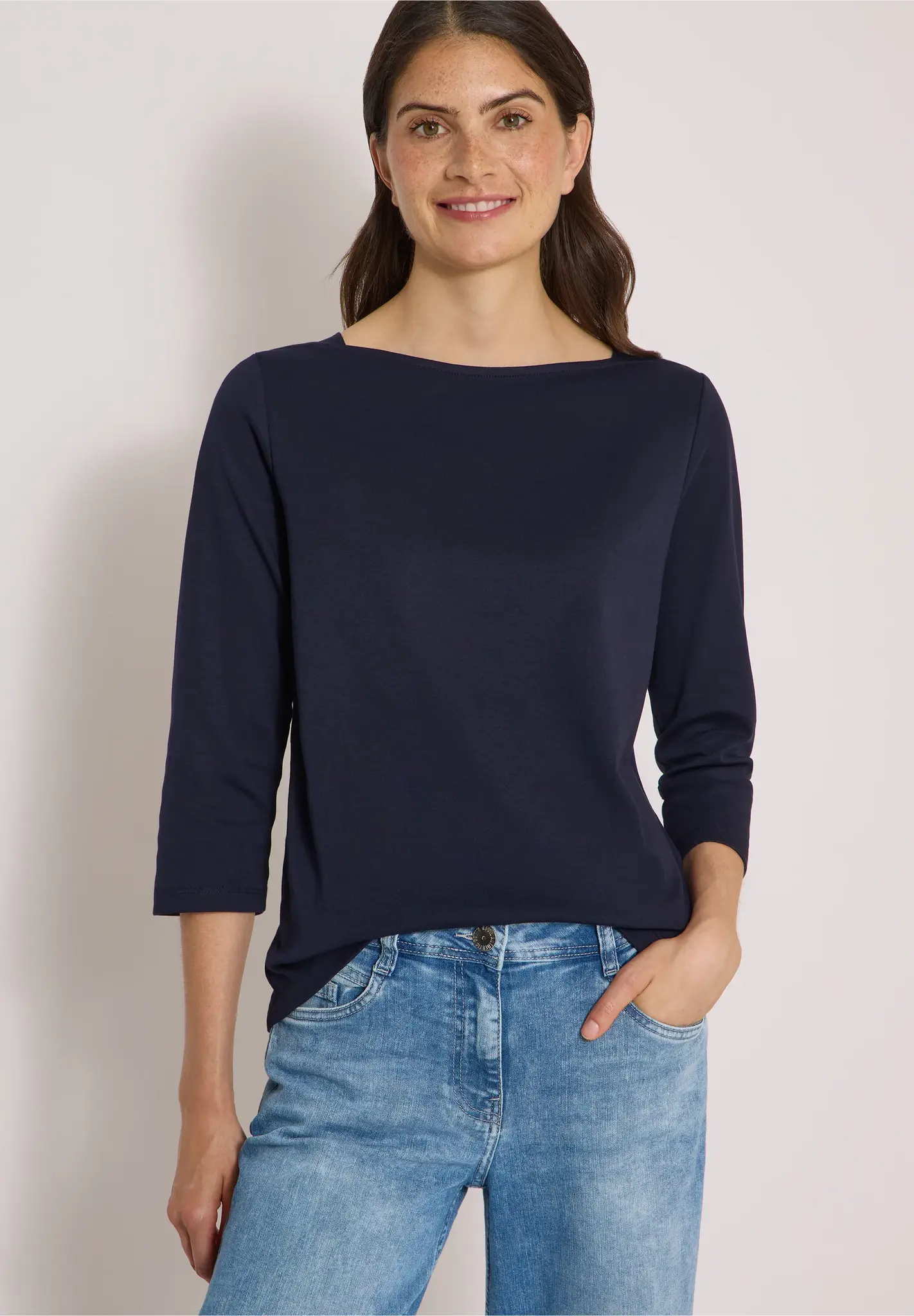 Cecil Basic Shirt, Boothals - Urban Dark Blue