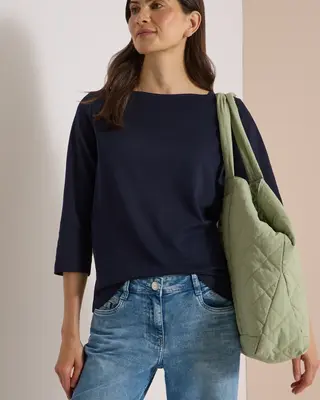 Cecil Basic Shirt, Boothals - Urban Dark Blue