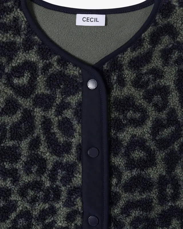 Cecil Teddy Cardigan - Dried Olive Green