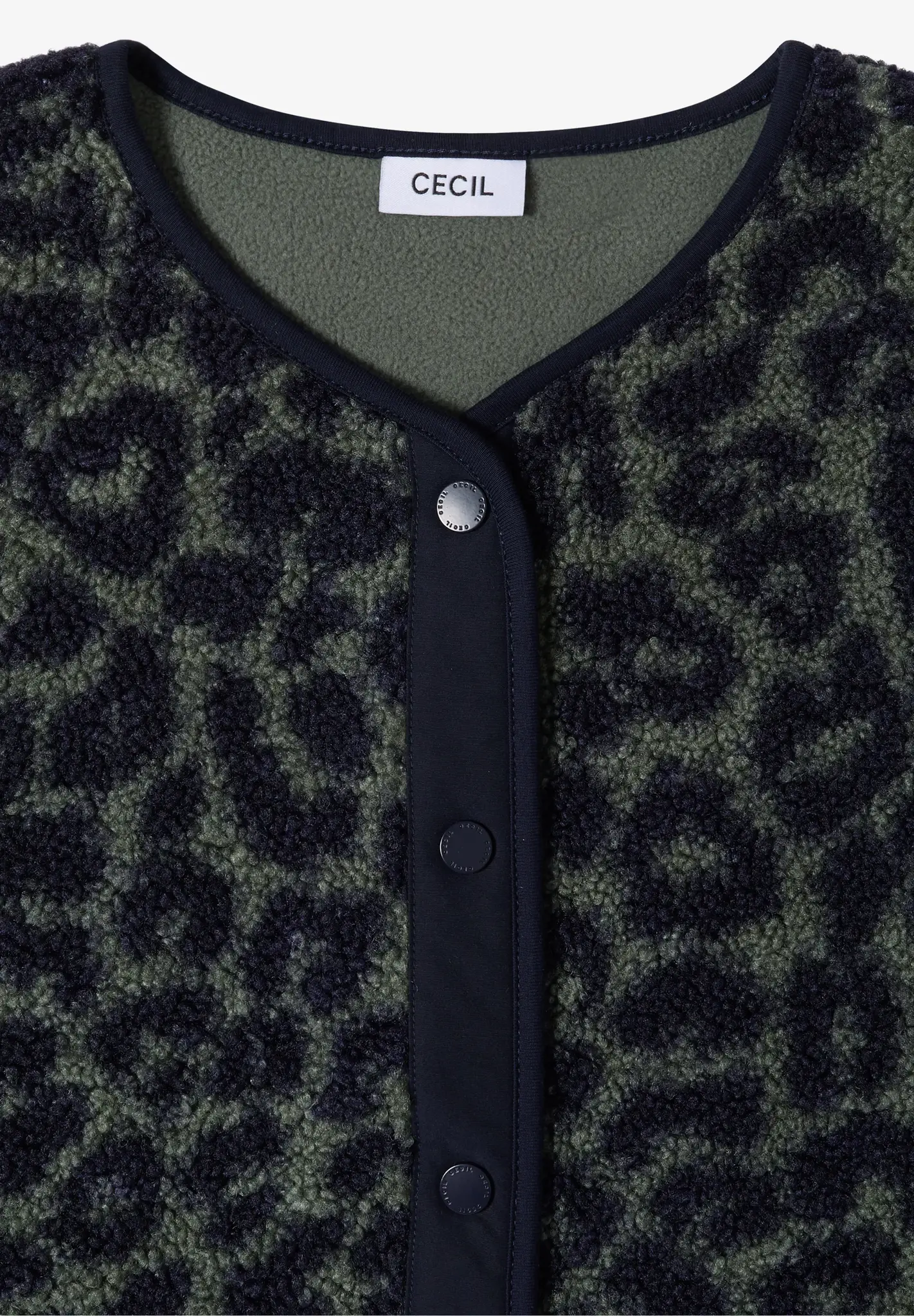 Cecil Teddy Vest - Dried Olive Green