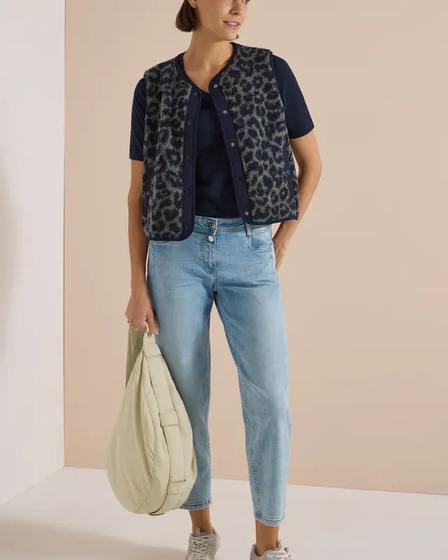 Cecil Teddy Vest - Dried Olive Green