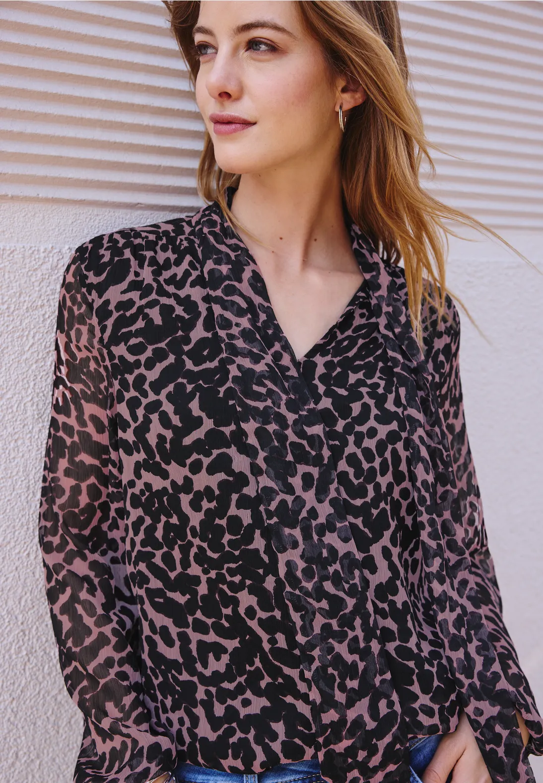 Street One Studio Chiffon Bluse - Pearly Rose