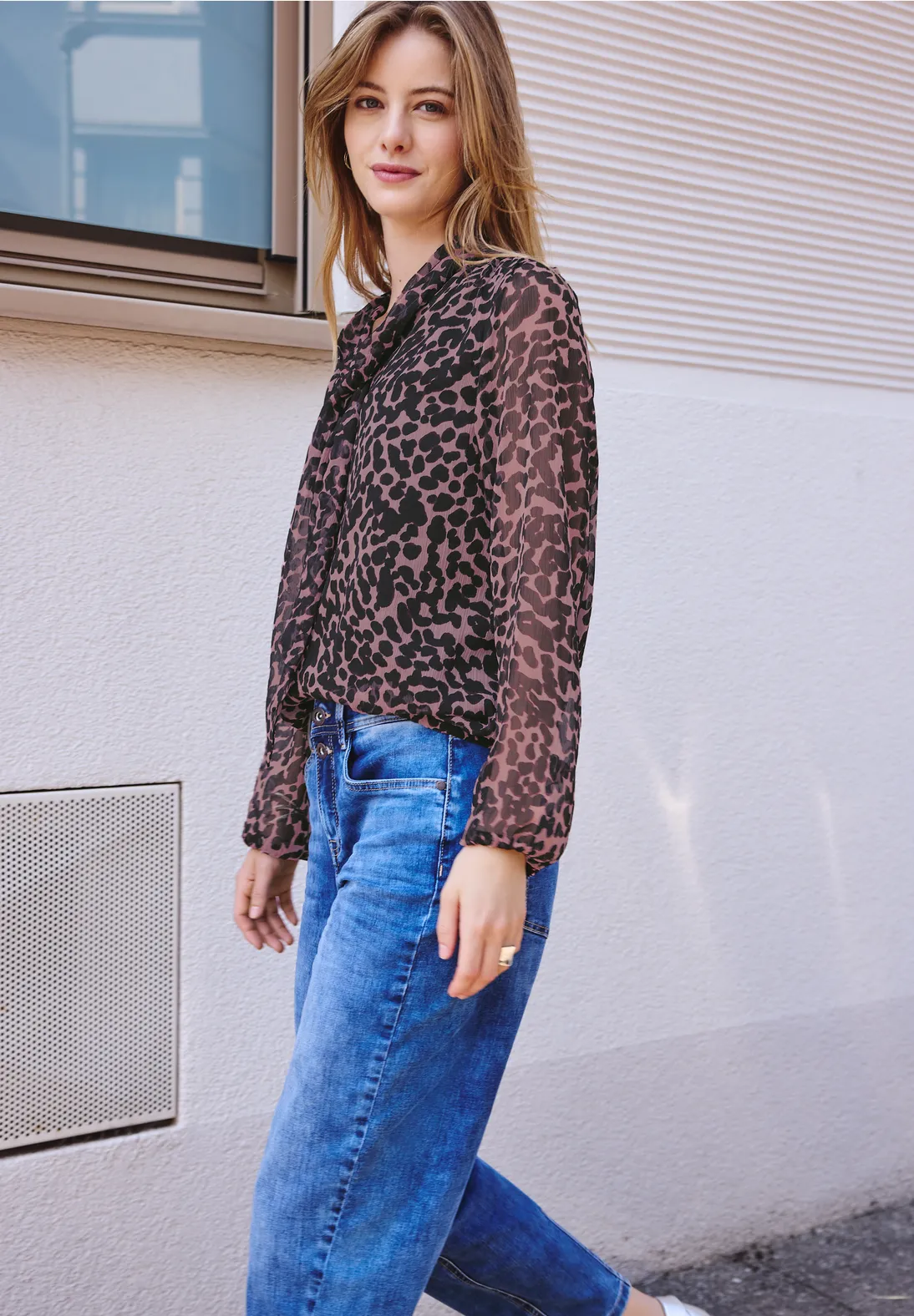 Street One Studio Chiffon Bluse - Pearly Rose