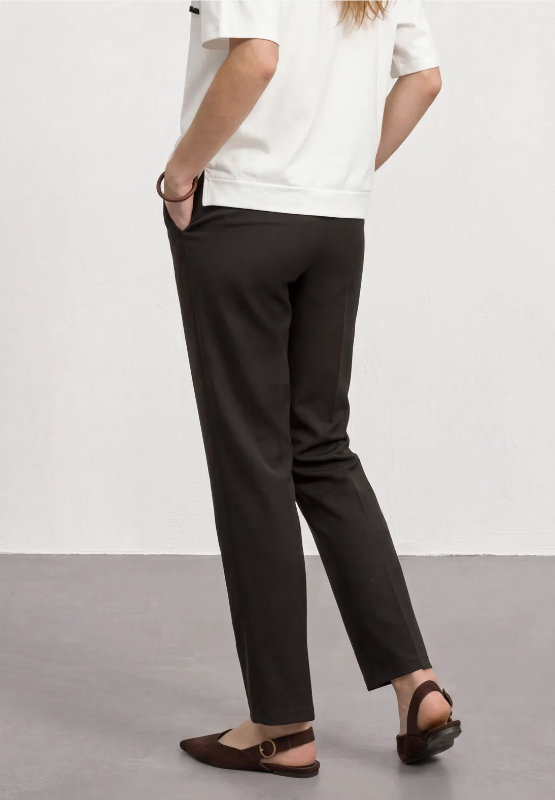Street One High Waist Hose Amalia - Black Coffee