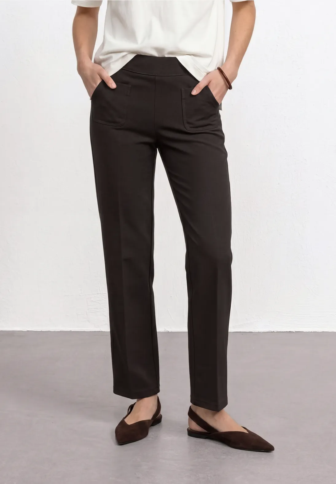 Street One High Waist Hose Amalia - Black Coffee
