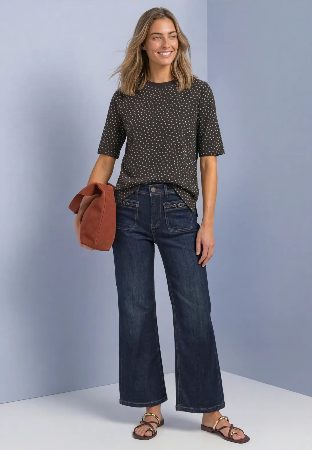 Street One Dot Shirt - Black Coffee
