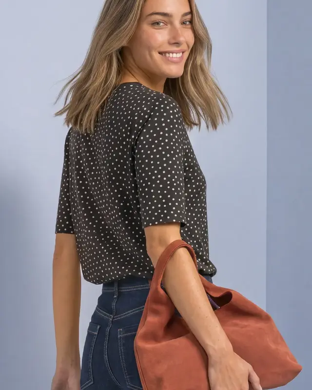 Street One Dot Shirt - Black Coffee