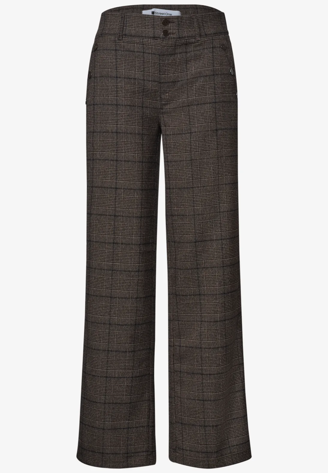 Street One High Waist Pants Amalia - Darkest Brown
