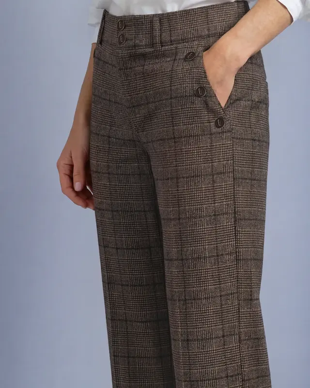 Street One High Waist Pants Amalia - Darkest Brown