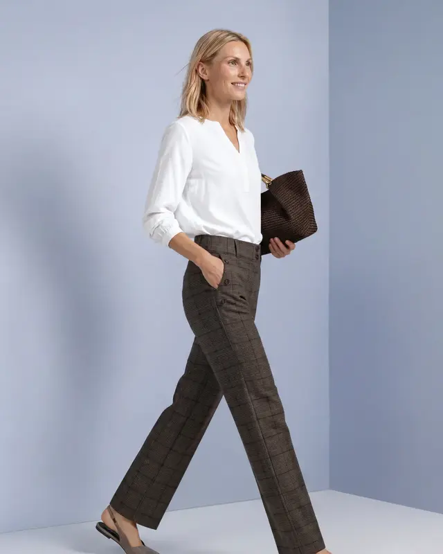 Street One High Waist Pants Amalia - Darkest Brown