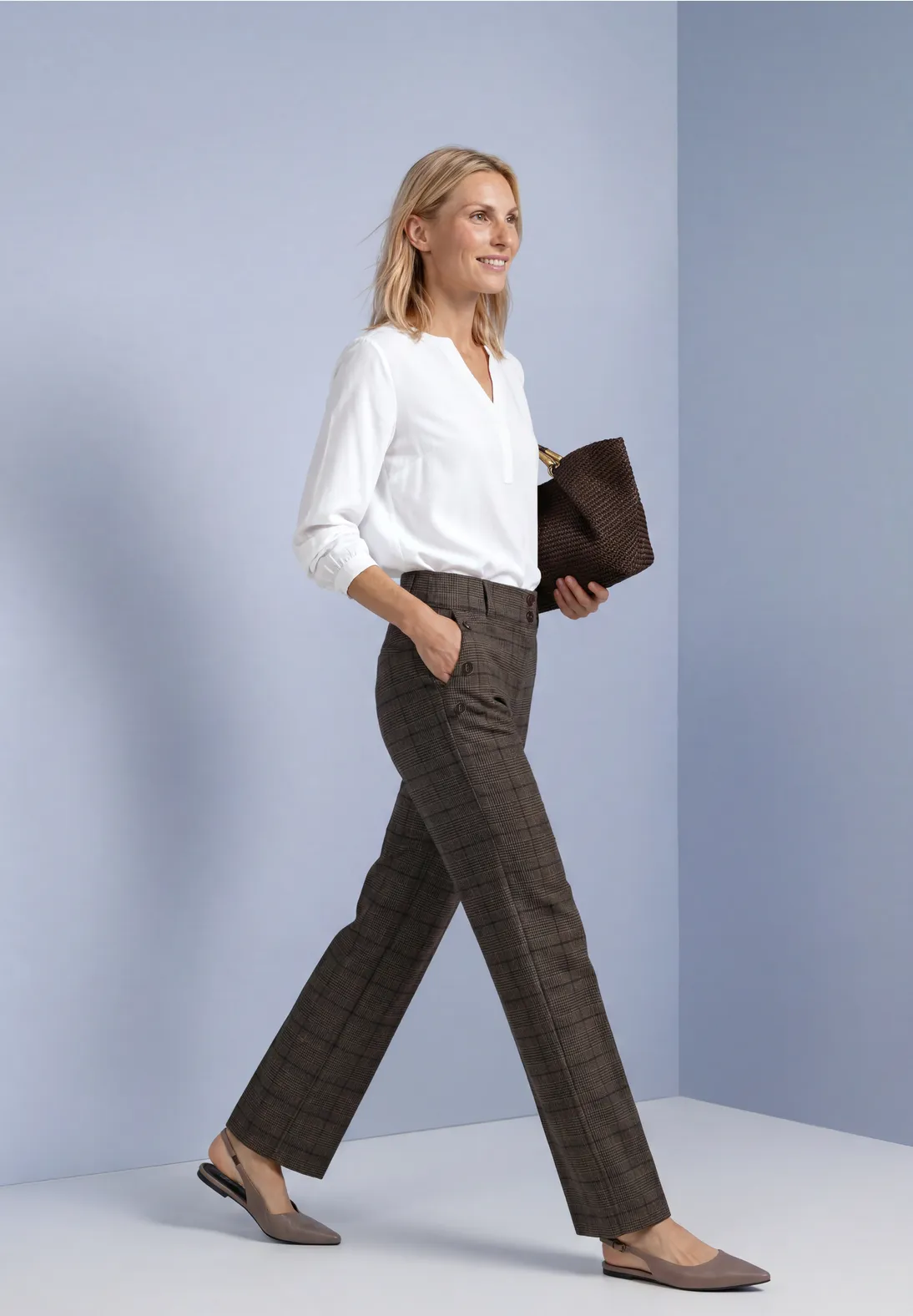 Street One High Waist Broek Amalia - Darkest Brown