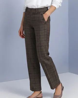 Street One High Waist Broek Amalia - Darkest Brown
