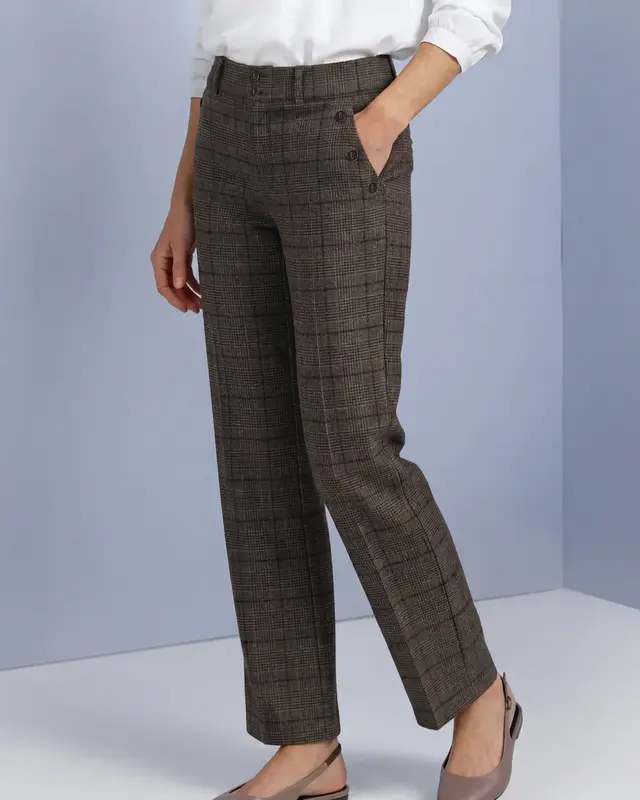 Street One High Waist Pants Amalia - Darkest Brown