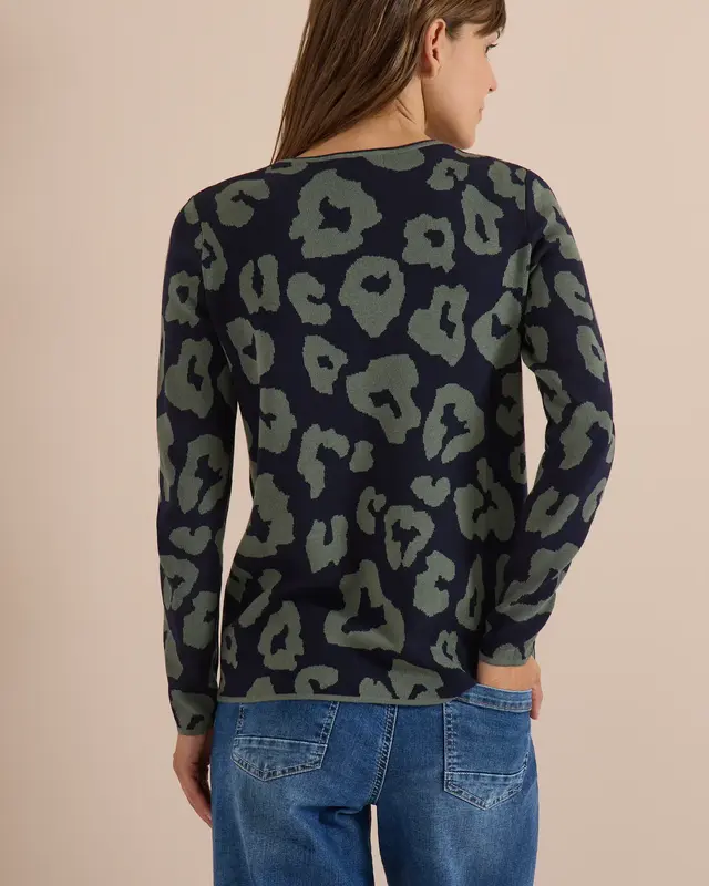 Cecil Pullover Leo Muster - Urban Dark Blue