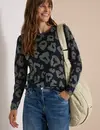 Cecil Trui Luipaardprint - Urban Dark Blue