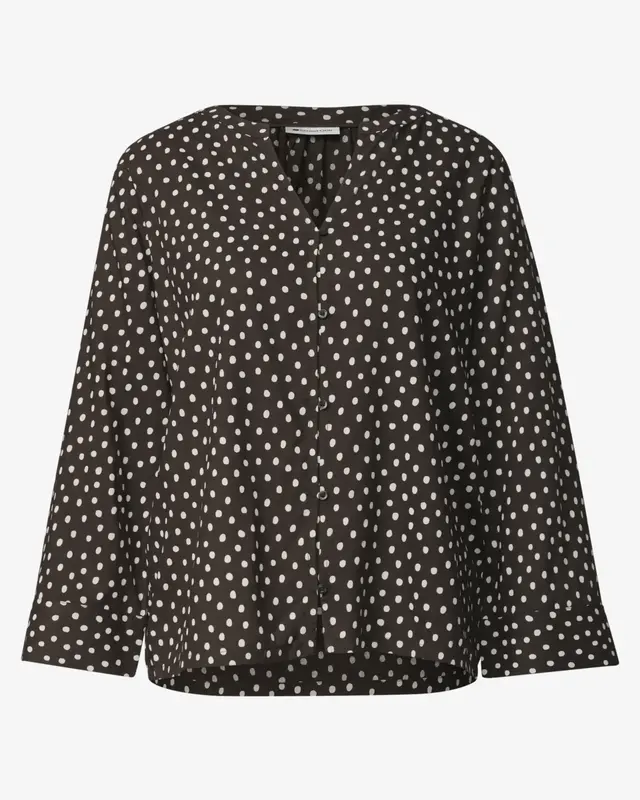 Street One Stippen Blouse - Black Coffee