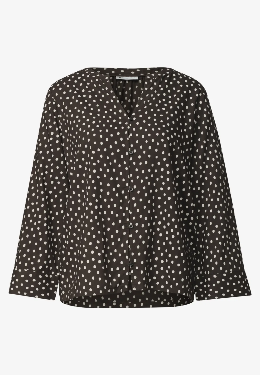 Street One Stippen Blouse - Black Coffee
