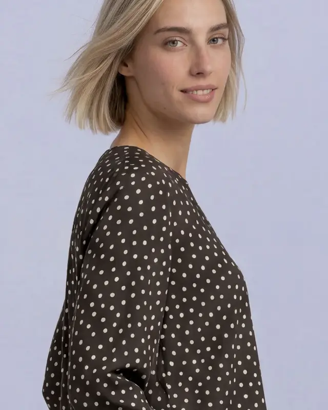 Street One Stippen Blouse - Black Coffee