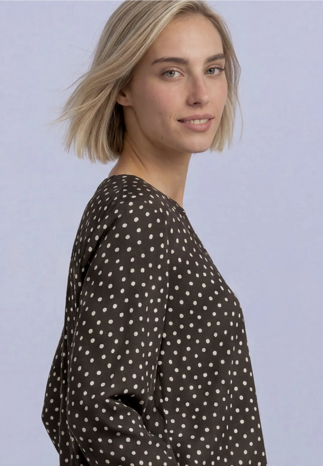 Street One Tupfen Bluse - Black Coffee