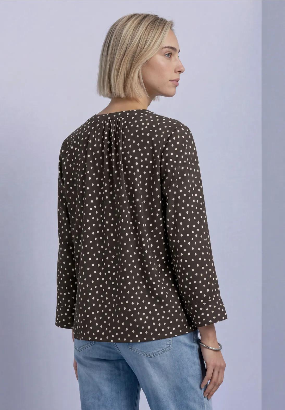 Street One Tupfen Bluse - Black Coffee